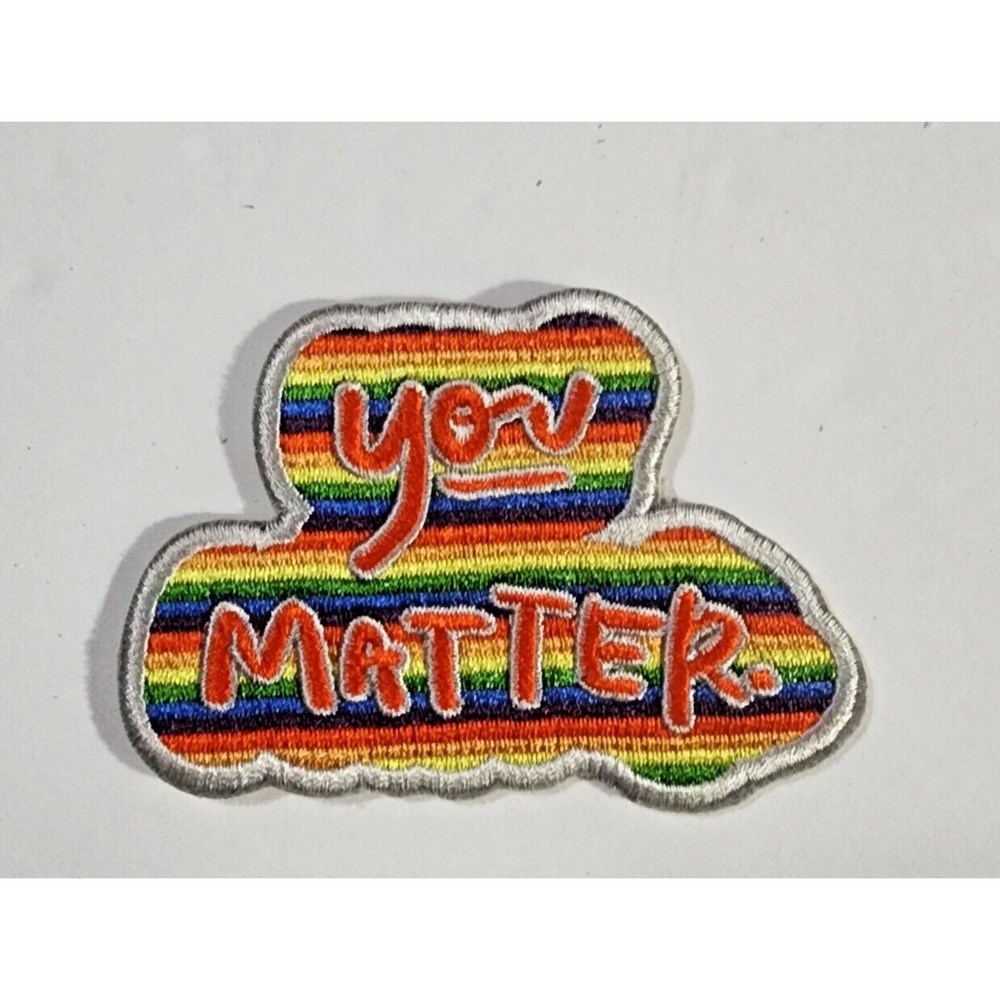 Ink Meets Paper You Matter Rainbow Gay Pride Embroidered Patch LGBTQ+ 3 inch NEW